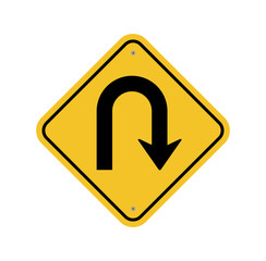 U-turn sign isolate on white background. Vector illustration.