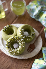 ティータイムの抹茶ドーナツ