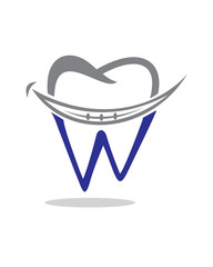 W Orthodontics Logo, W Dental Logo