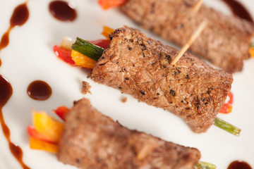 Finger Food steak Rolled with Vegetables