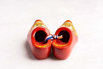 Netherland wooden shoes or clogs isolated against white