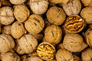 Background of the whole walnuts