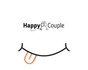 Happy Couple illustration. Line Art vector template. Suitable for web, poster, card, invitation, brochure, flyer and t-shirt.
