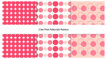 pink polka dot pattern print design. polkadot set is ready to use. feminine vector