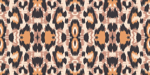 Coffee Leopard Creative Vector Seamless Pattern. Mustard Dyed Cheetah Fabric Design Graffiti Design. Coffee Printed Tie Pattern. Brown Jaguar Fabric Design Graffiti.