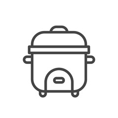 Electric rice cooker icon isolated. Modern outline on white background