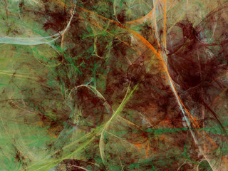 green abstract fractal background 3d rendering illustration