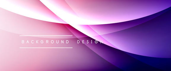 Wave liquid style lines with shadows and light on gradient background. Trendy simple fluid color gradient abstract background with dynamic straight shadow line effect