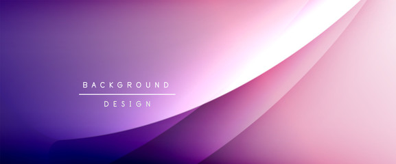 Wave liquid style lines with shadows and light on gradient background. Trendy simple fluid color gradient abstract background with dynamic straight shadow line effect