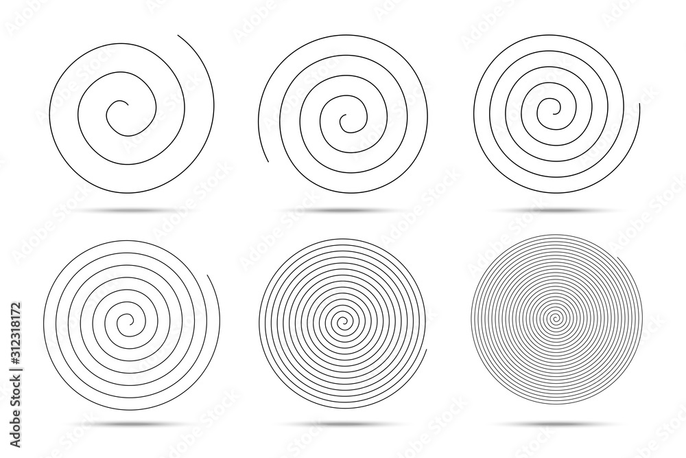 Wall mural Spiral logo design elements. Vector illustration. Set of spirals.