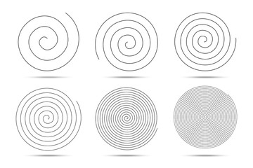 Spiral logo design elements. Vector illustration. Set of spirals.