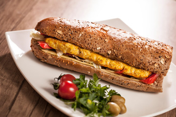 Chicken fillet sandwich with bread
