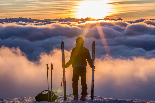 Skitour &uuml;ber den Wolken