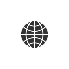 Earth planet icon in flat style. Globe geographic vector illustration on white isolated background. Global communication business concept.