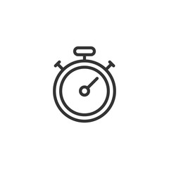 Clock icon in flat style. Watch vector illustration on white isolated background. Timer business concept.
