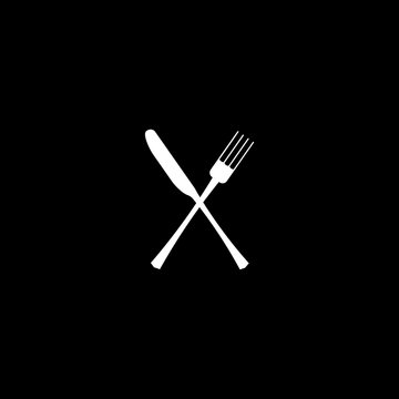 crossed fork over knife vector illustration