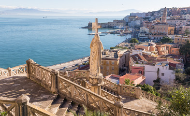 Obraz premium Gaeta, Italy - one of the most spectacular cities along the Tyrrhenian Sea, Gaeta displays an amazing Medieval Old Town, famous of its churches and fortifications