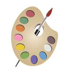 Artist's palette for painting. Vector art