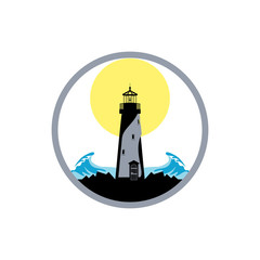 Vector of Lighthouse logo design isolated white background eps format