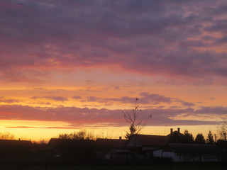 sunset over the city