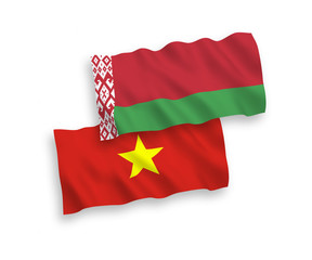 Flags of Belarus and Vietnam on a white background