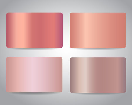 Gift cards or discount cards or credit cards set with shiny pink design background