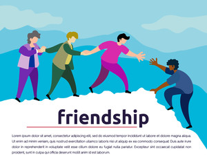 Banner Team Building friendship Collaboration Support Concept