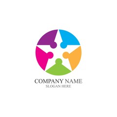 Adoption and community care Logo template vector icon