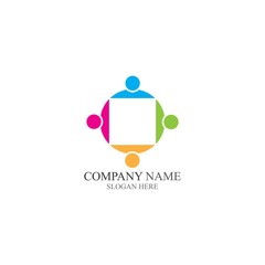 Adoption and community care Logo template vector icon