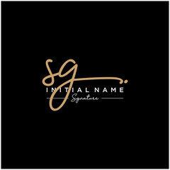 Letter SG Signature Logo Template Vector