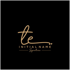 Letter TE Signature Logo Template Vector