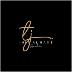 Letter TJ Signature Logo Template Vector