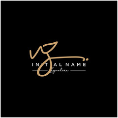 Letter VZ Signature Logo Template Vector