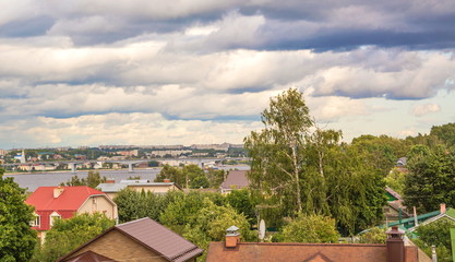 Gold ring of Russia. Kostroma. View of  city from  Volga region