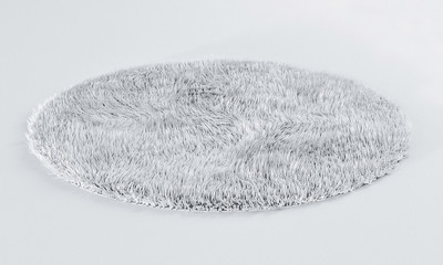 Round wool carpet mockup - 3D illustration - 312327769
