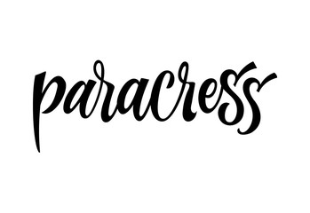 Hand drawn spice label - paracress. Vector lettering design element. Isolated calligraphy script style word for labels, shop design, cafe decore etc