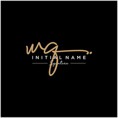 Letter WQ Signature Logo Template Vector