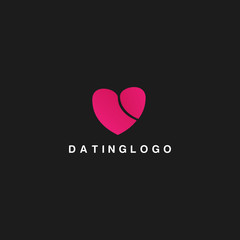 Heart dating logo design vector