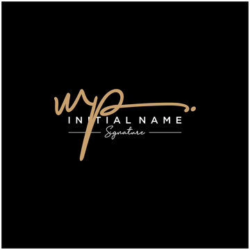 Letter WP Signature Logo Template Vector