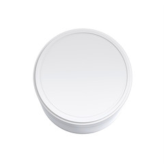 Top View of Jar for Cosmetic Cream or Gel. 3D Render Isolated on White Background.