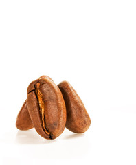 coffee beans close-up on a white background