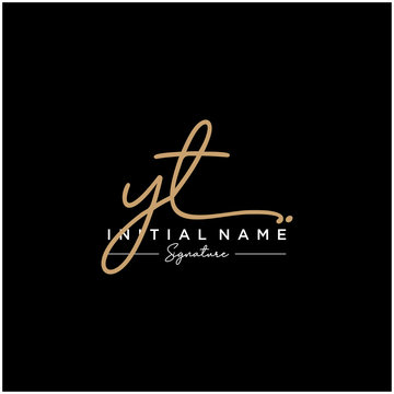 Letter YT Signature Logo Template Vector