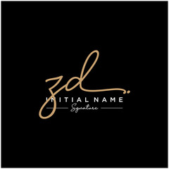 Letter ZD Signature Logo Template Vector