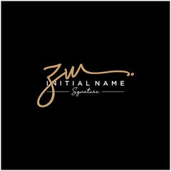 Letter ZW Signature Logo Template Vector