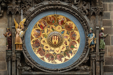 Astronomical clock on old town hall of Prague