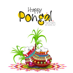 Fototapeta na wymiar Happy Pongal Festival of Tamil Nadu South India.