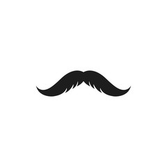 Moustache logo template vector