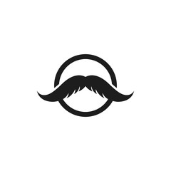 Moustache logo template vector