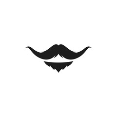Moustache logo template vector