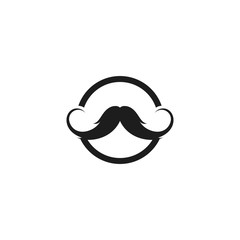 Moustache logo template vector